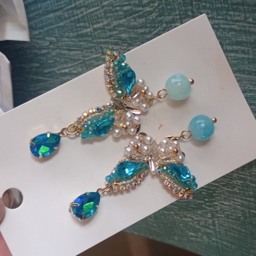 ♥️M $10 Each Or Bundle 4/$20 Blue Springtime Butterfly Earrings 💙